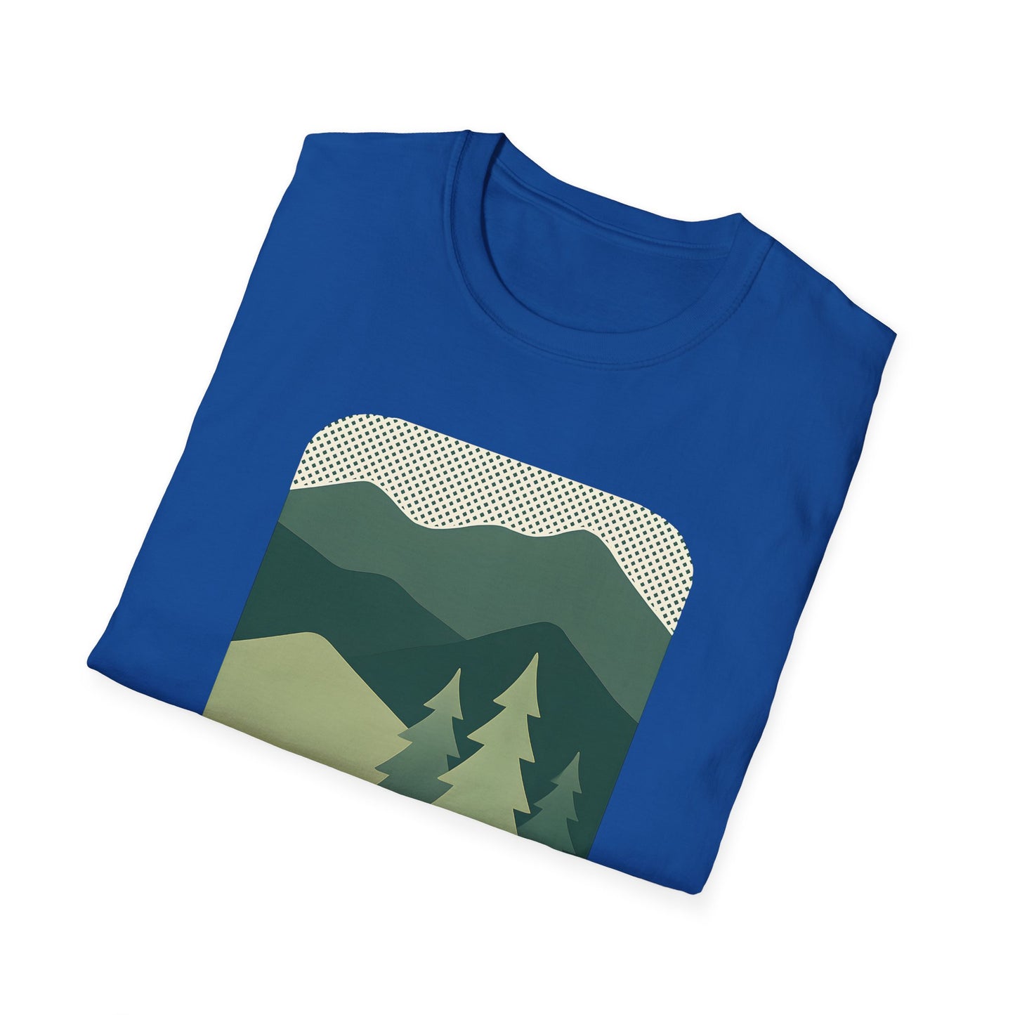 Minimalist Green Mountain Landscape T-shirt