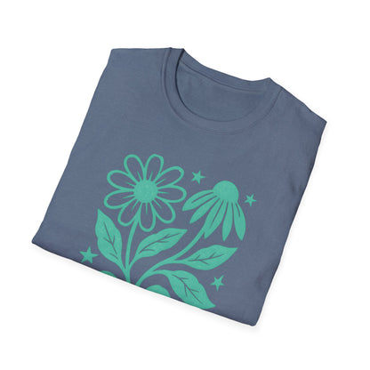 Flowers Under The Stars Ink Print T-shirt
