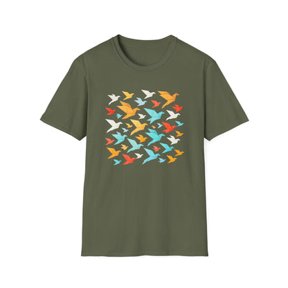 Origami Flock Of Birds T-shirt