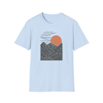 Topographical Mountains At Sunset T-shirt