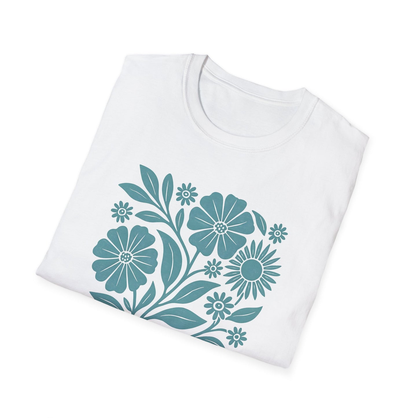 Flower Gathering Ink Print T-shirt