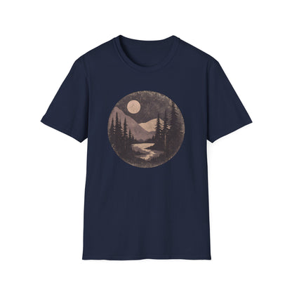 Vintage Moonlit Mountain Valley T-shirt