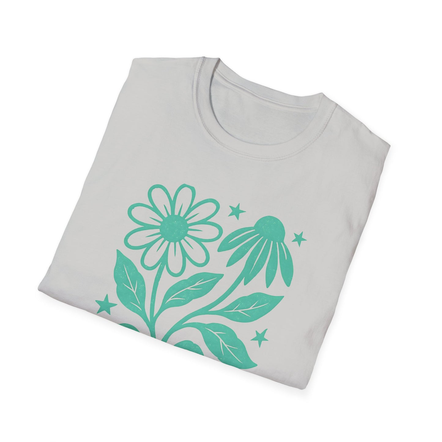 Flowers Under The Stars Ink Print T-shirt