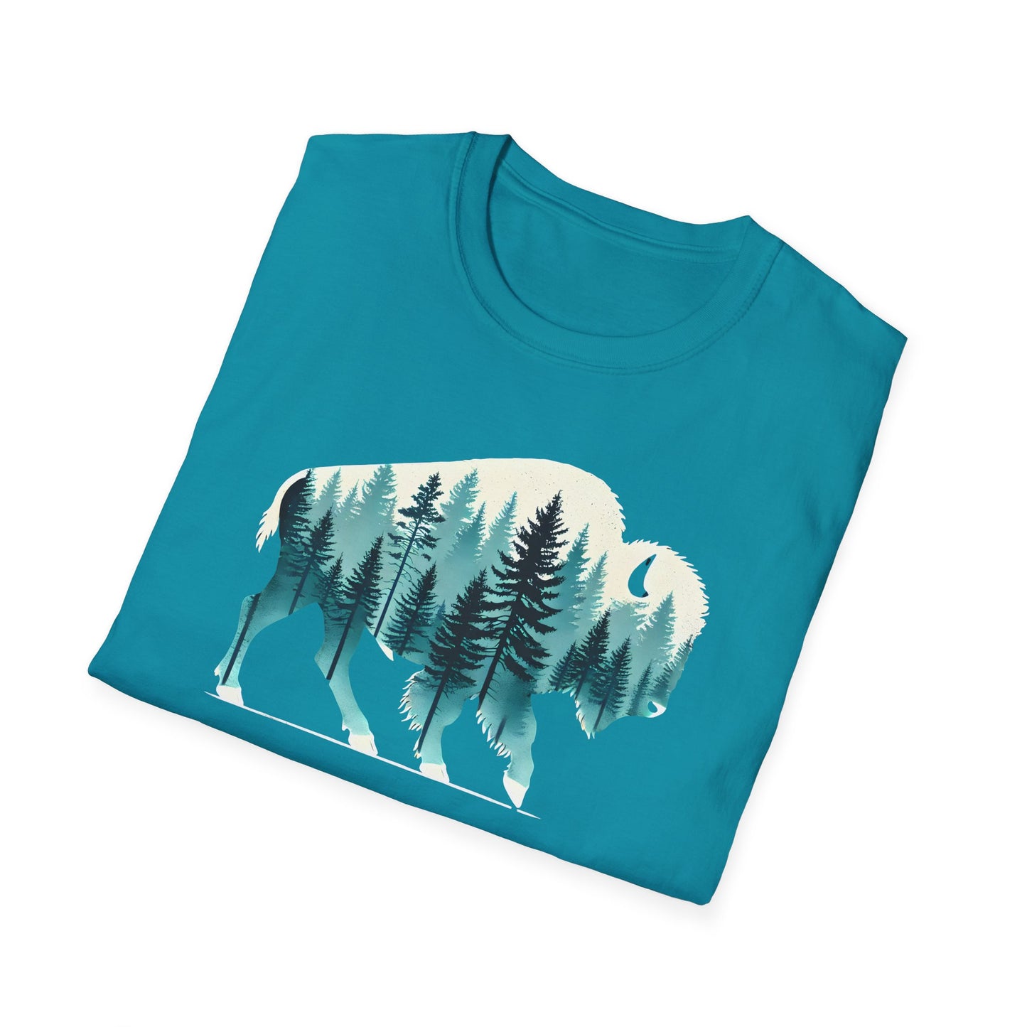 Bison Pine Forest Double Exposure