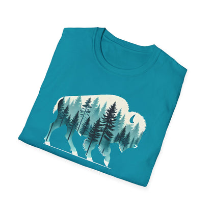 Bison Pine Forest Double Exposure