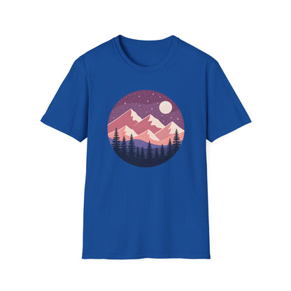 Purple Night Sky Over Mountains T-shirt