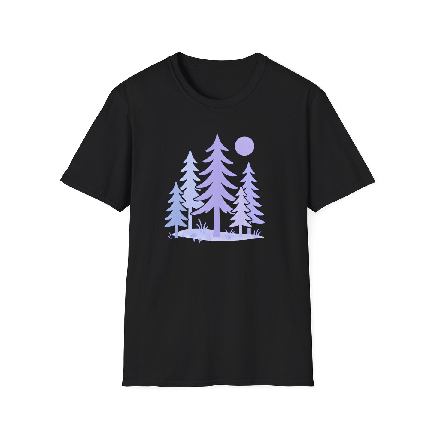 Serene Purple Forest Drawing T-shirt