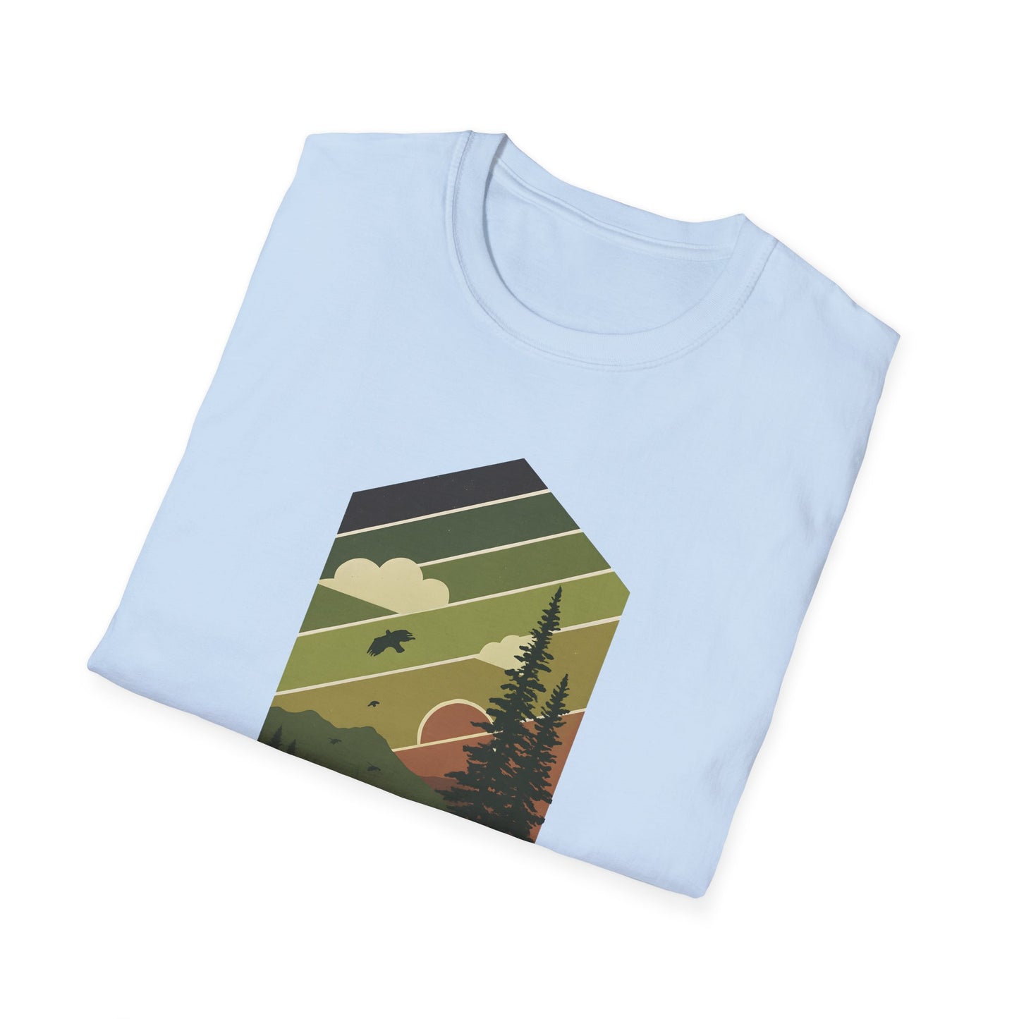 Retro Pine Forest Sunset T-shirt
