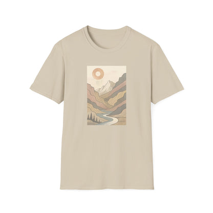 Deep Sun Over Geometrical Mountain Valley T-shirt