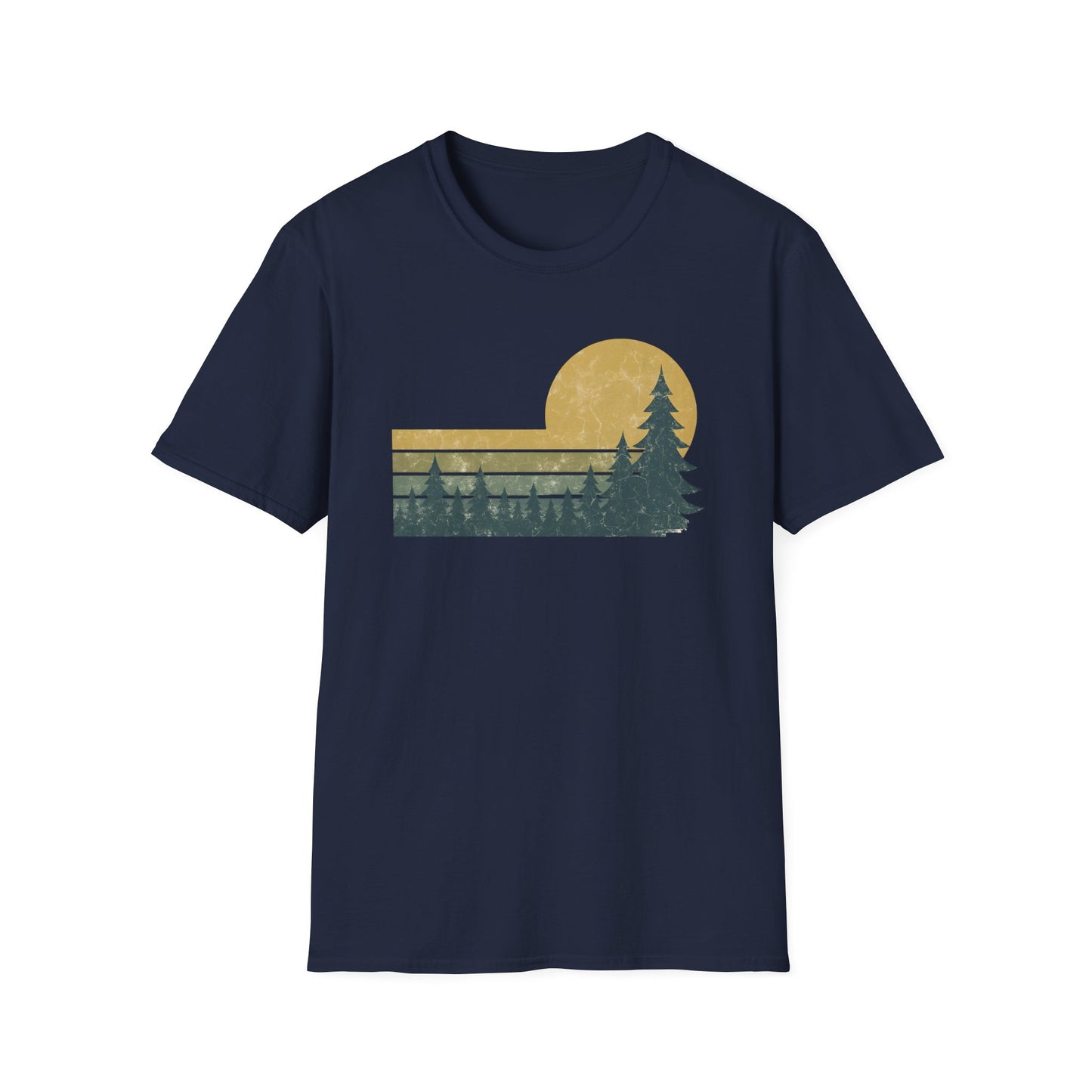 Retro Sunset Over Pines T-shirt