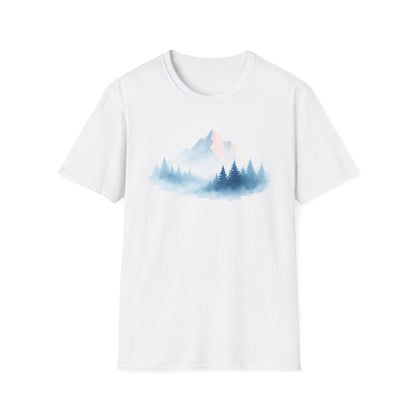 Misty Mountain Sunrise Watercolor T-shirt