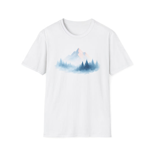 Misty Mountain Sunrise Watercolor T-shirt