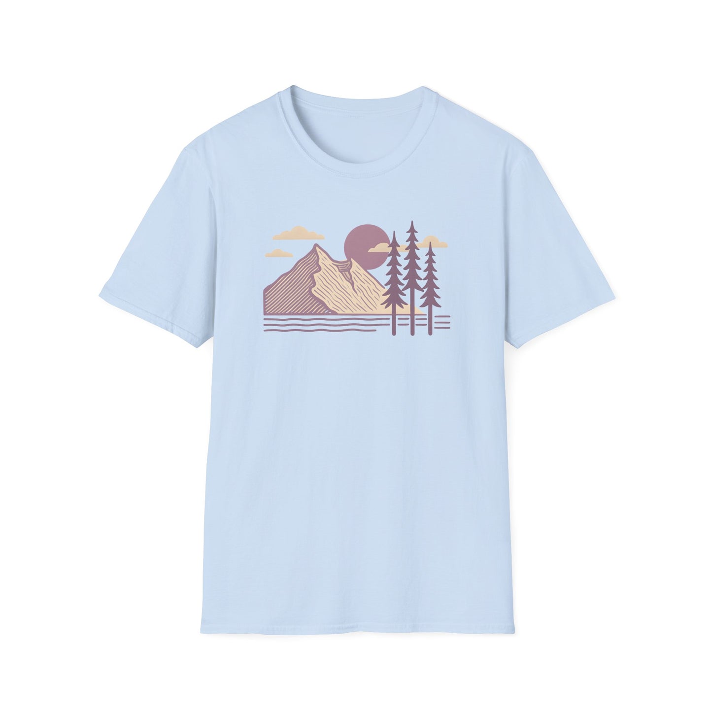 Minimalist Lavender Mountain Sunset T-shirt