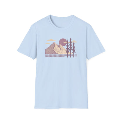 Minimalist Lavender Mountain Sunset T-shirt