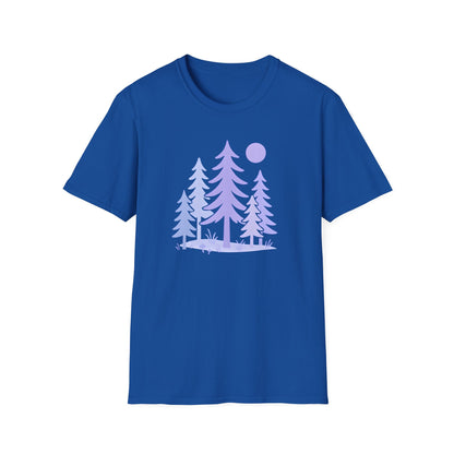 Serene Purple Forest Drawing T-shirt