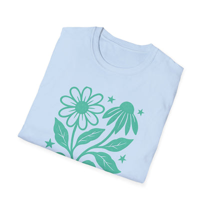 Flowers Under The Stars Ink Print T-shirt