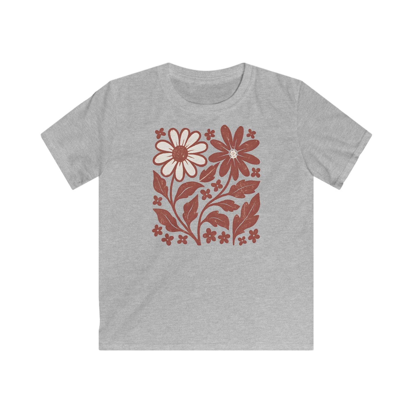 Children's Maroon Flower Friends T-shirt