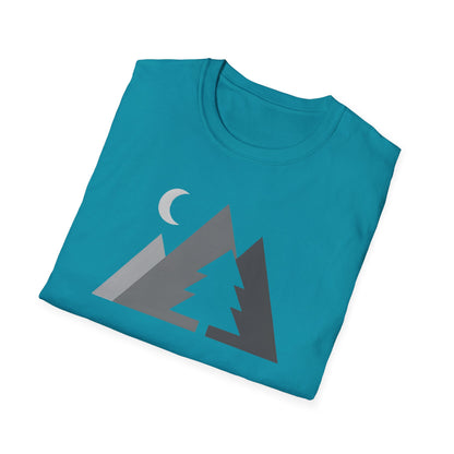 Greyscale Geometric Mountains T-shirt