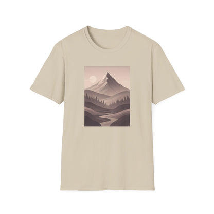 Layered Valley Greyscale Landscape T-shirt