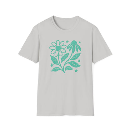 Flowers Under The Stars Ink Print T-shirt