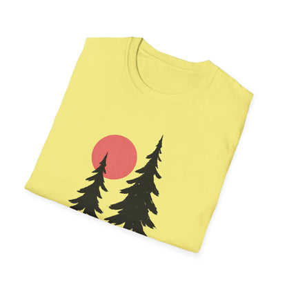 Serene Pines Under Sunset T-shirt