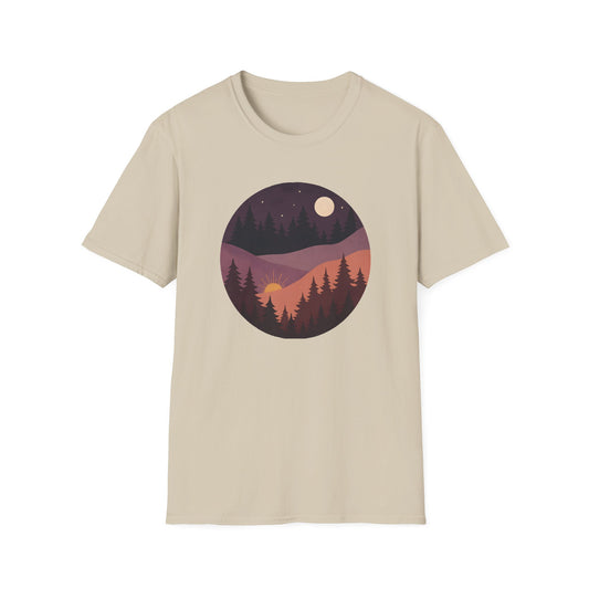 Sun Moon Layered Landscape T-shirt