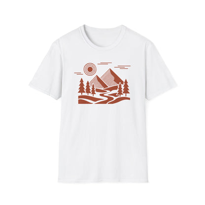 Red Geometric Landscape