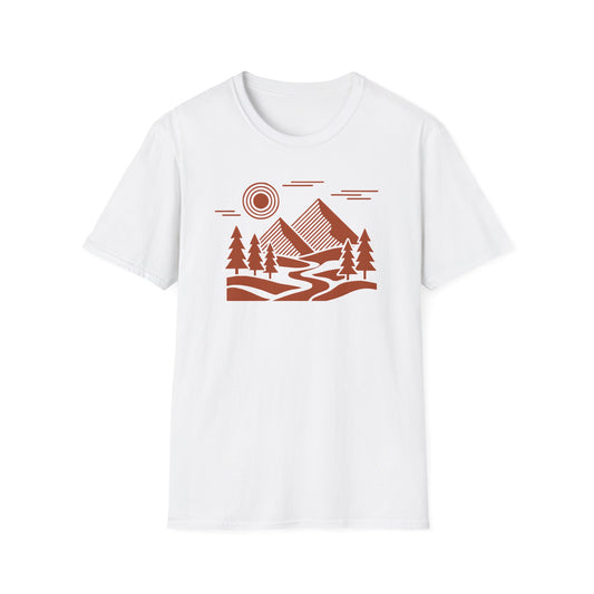 Red Geometric Landscape