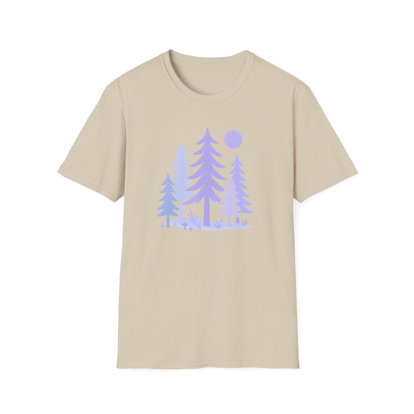 Serene Purple Forest Drawing T-shirt