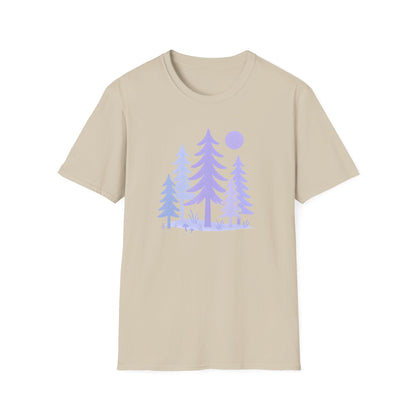 Serene Purple Forest Drawing T-shirt