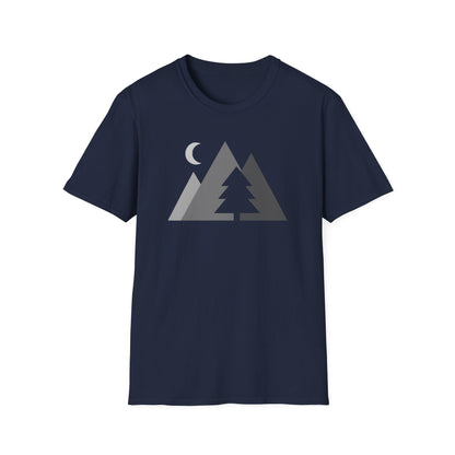 Greyscale Geometric Mountains T-shirt
