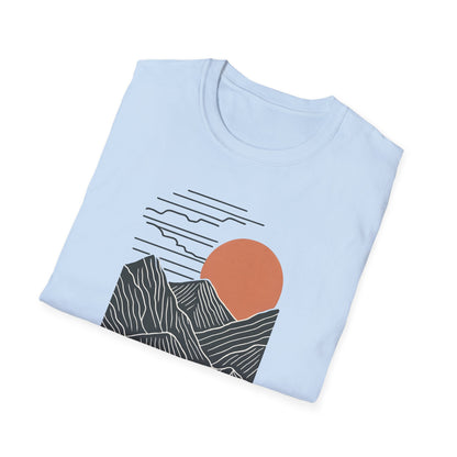 Topographical Mountains At Sunset T-shirt