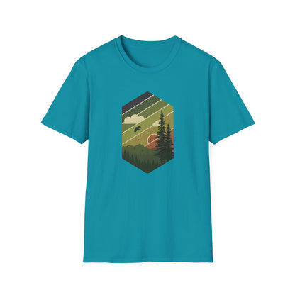 Retro Pine Forest Sunset T-shirt