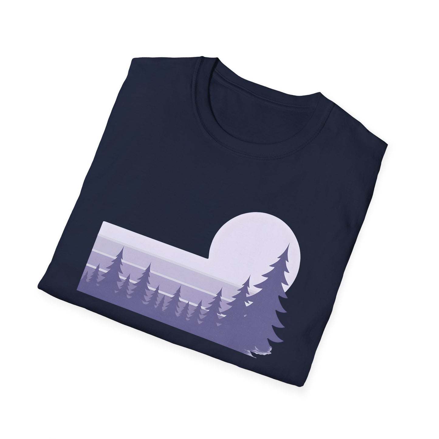 Retro Lilac Sunset Over Pines T-shirt