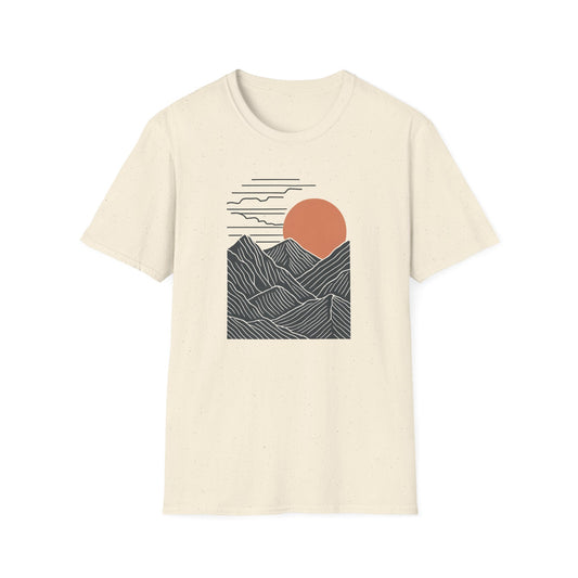 Topographical Mountains At Sunset T-shirt