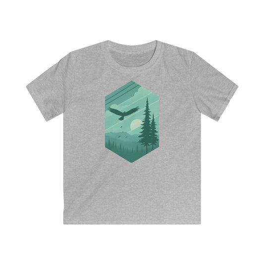 Children’s Soaring Eagle Over Green Pines T-shirt