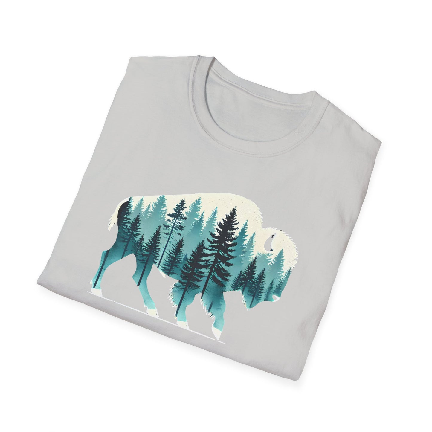 Bison Pine Forest Double Exposure
