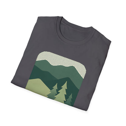 Minimalist Green Mountain Landscape T-shirt