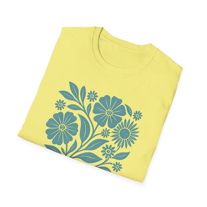Flower Gathering Ink Print T-shirt