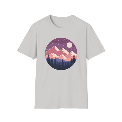 Purple Night Sky Over Mountains T-shirt