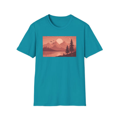 Mountain Lake Landscape Pinkscale