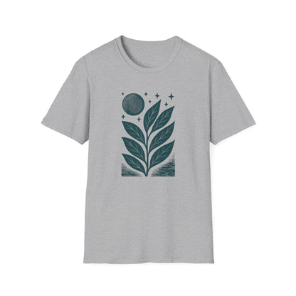 Celestial Leaves Under Moon Glow T-shirt