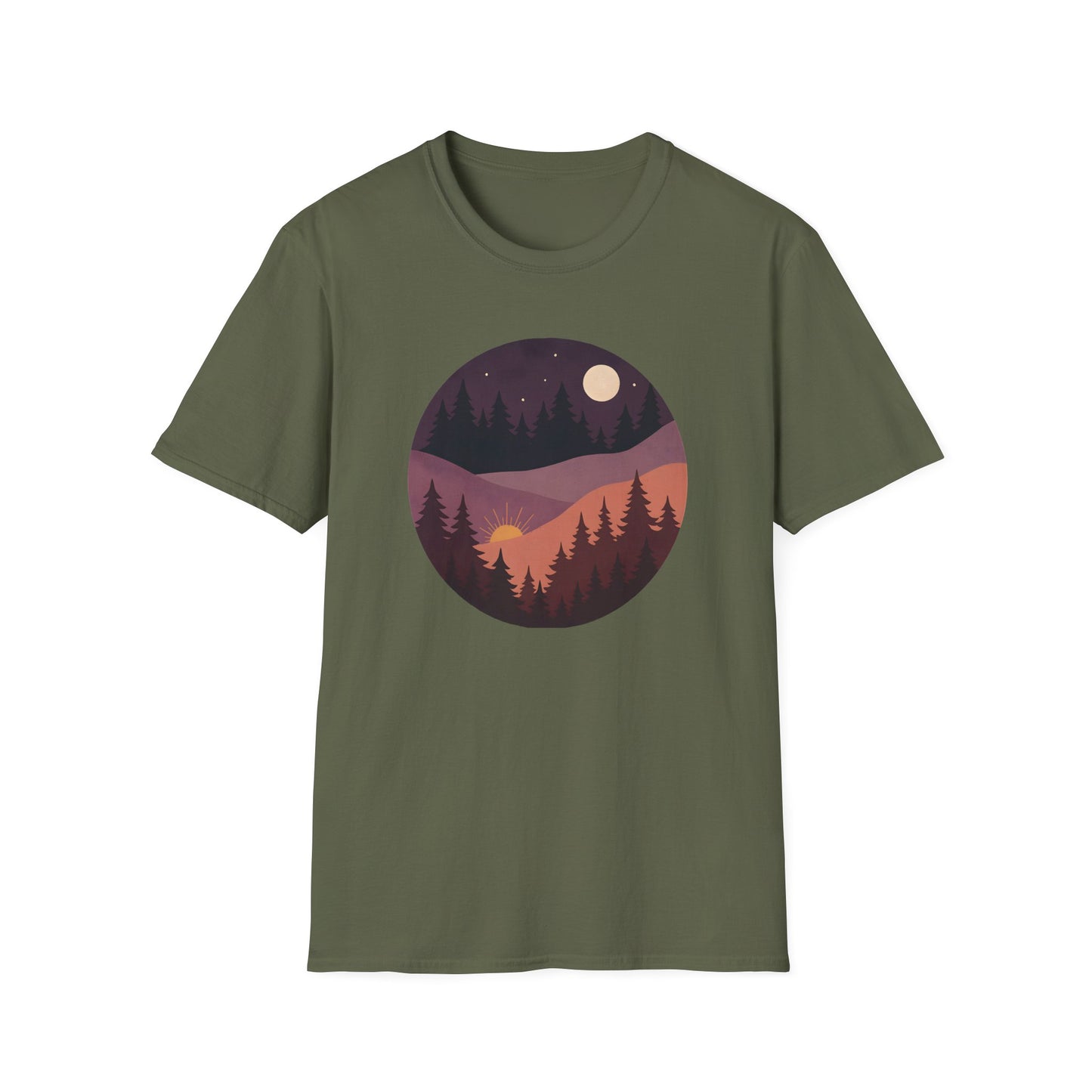 Sun Moon Layered Landscape T-shirt