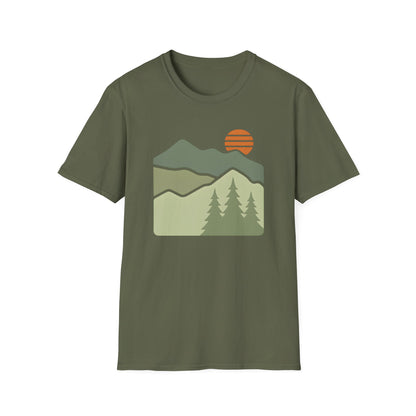 Striped Sun Over Mountain Layers T-shirt