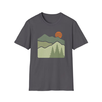 Striped Sun Over Mountain Layers T-shirt
