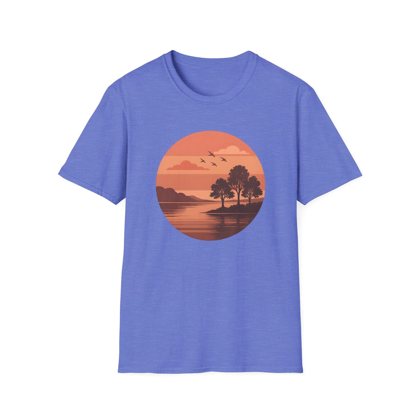 Deep Red Sunset Over Lake T-shirt