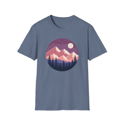 Purple Night Sky Over Mountains T-shirt