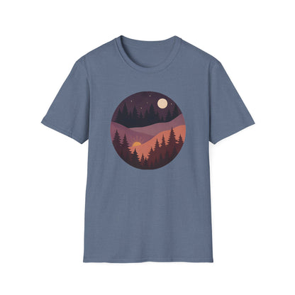 Sun Moon Layered Landscape T-shirt