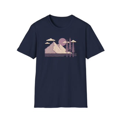Minimalist Lavender Mountain Sunset T-shirt