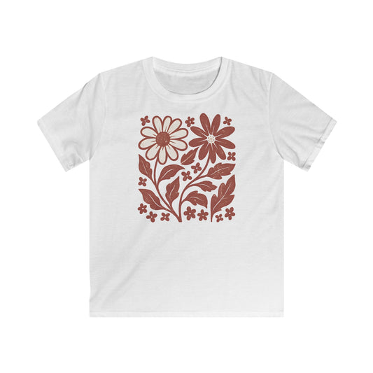 Children's Maroon Flower Friends T-shirt